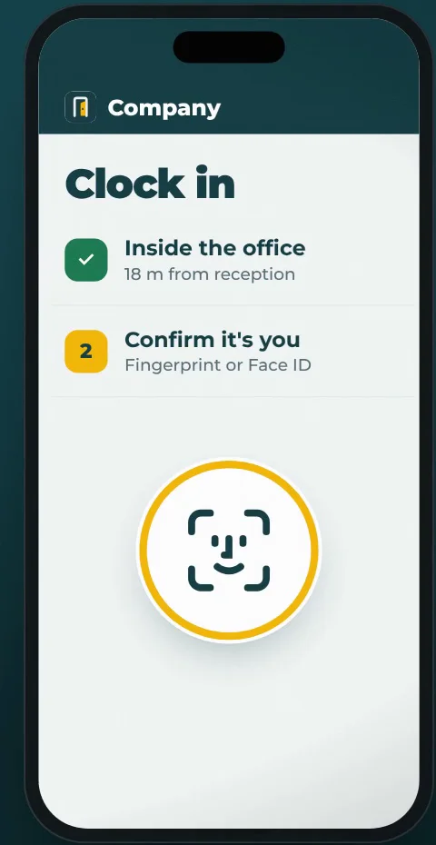 Confirming clock-in with Face ID